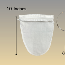 Load image into Gallery viewer, 奶茶製作茶具 - 茶圈+濾茶袋 (附拉鏈) 套裝 HK Style Milk Tea Tools Set Steel Ring & Pouch w/zipper #3646