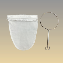 Load image into Gallery viewer, 奶茶製作茶具 - 茶圈+濾茶袋 (附拉鏈) 套裝 HK Style Milk Tea Tools Set Steel Ring & Pouch w/zipper #3646