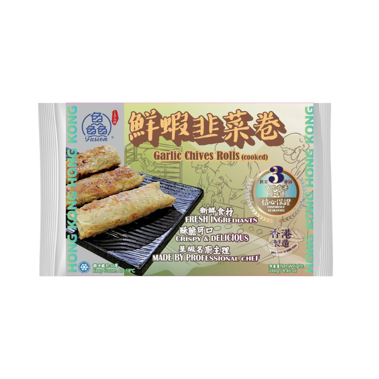 [香港製造] 鱻 - 鮮蝦韭菜卷 FISH³ FUSION Garlic Chives Rolls (Cooked) 240 g  #3949