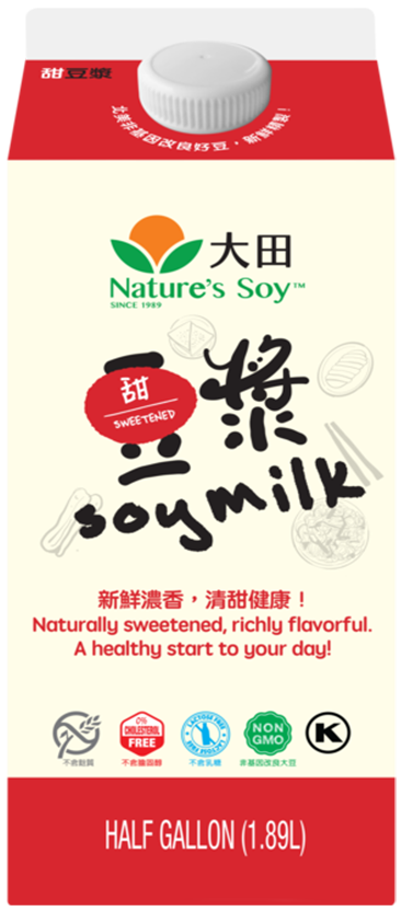 大田- 甜豆漿 Nature Soy- Sweetened Soymilk 0.5 Gal #4807