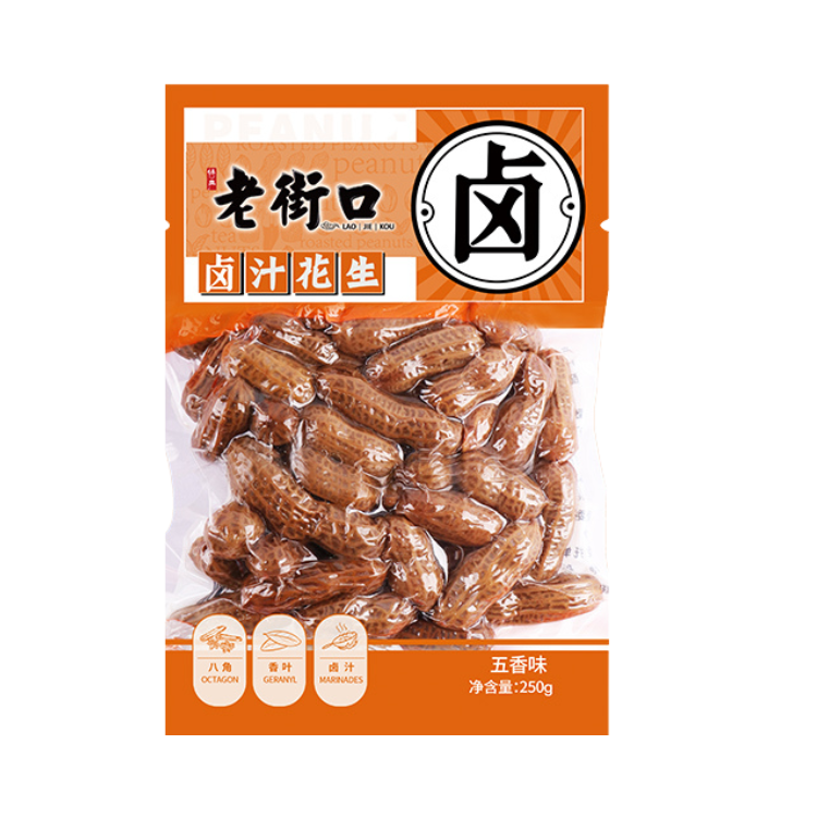 老街口 - 鹵汁花生 (五香味) LJK Marinated Peanuts (Five Spice Flv) 8.81 oz  #5145