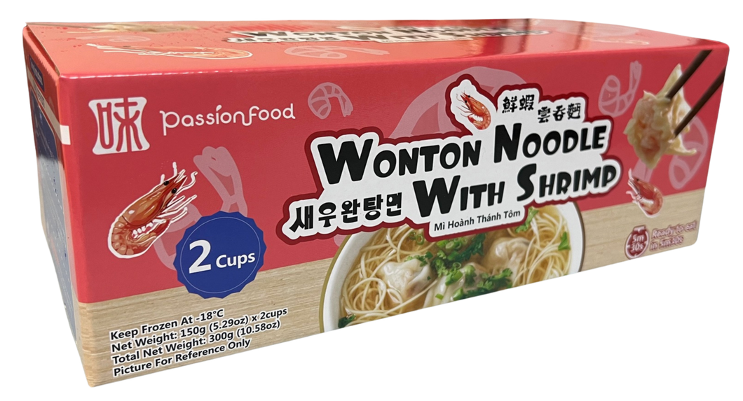 味-鮮蝦雲吞麪 - 2碗 (雲吞 16g x 4隻) 700g Passion Food - Shrimp Wonton Noodles 2 Bowls #5708