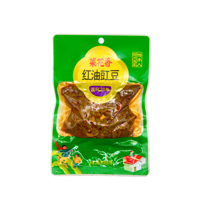 菜花香 - 紅油豇豆 Preserved Cowpea in Chili Oil 4.45 oz  #3408