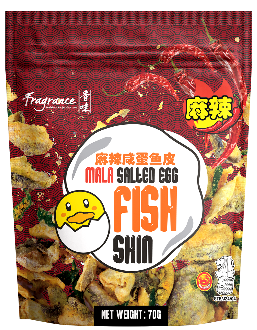 新加坡香味 - 麻辣咸蛋三文魚皮 FRAGRANCE Mala Salted Egg Salmon Fish Skin 70 g #1211