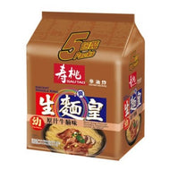 壽桃牌 - 生麵皇 - 原汁牛腩味 (五包裝) Instant Noodle King Beef Soup Flavor  #1716
