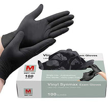 Load image into Gallery viewer, 即棄膠手套 - 黑色 (M碼) 100隻  BASIC Vinyl Synmax Exam Gloves 100pcs  (Latex Free/Powder Free/Protein Free) Size M BLACK  #3632M
