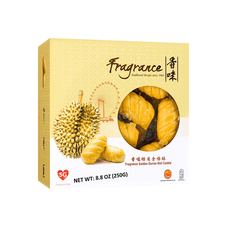新加坡香味 - 榴槤金條酥 FRAGRANCE Golden Durian Roll Cookie 250 g  #1286