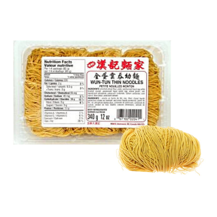 漢記麵家 - 港式全蛋雲吞麵 (幼麵) HON's Hong Kong Style Wonton Thin Noodles  #1223a