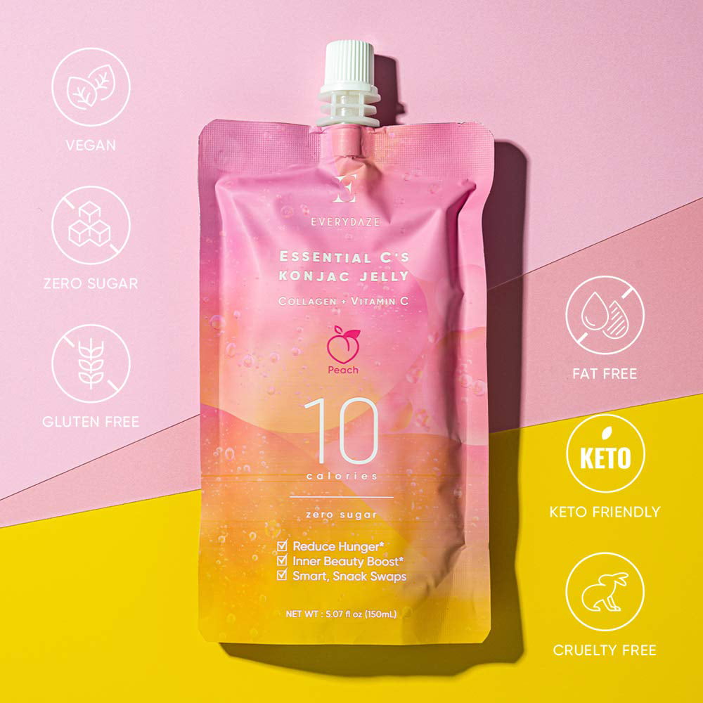 [無糖低卡] 韓國蒟蒻果凍 (膠原蛋白+維他命C) 蜜桃 EVERYDAZE Essential C's Konjac Jelly (Collagen+Vitamin C) PEACH  #4412
