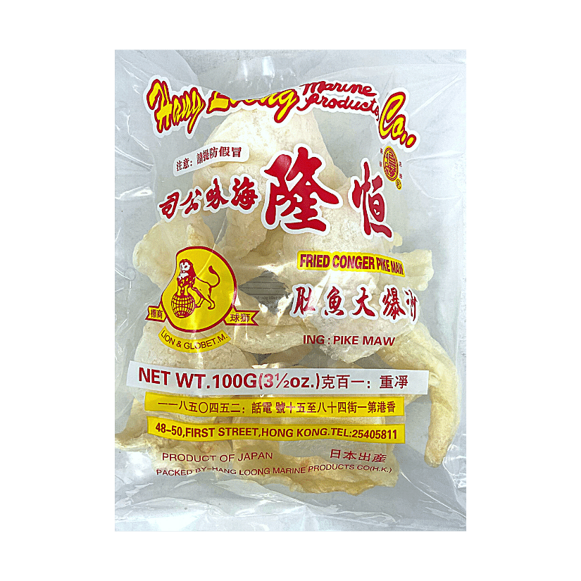 恆隆海味 - 沙爆魚肚 (日本原料) 小包裝 Dried Conger Japanese Pike Maw 3.5 oz  #90052-3