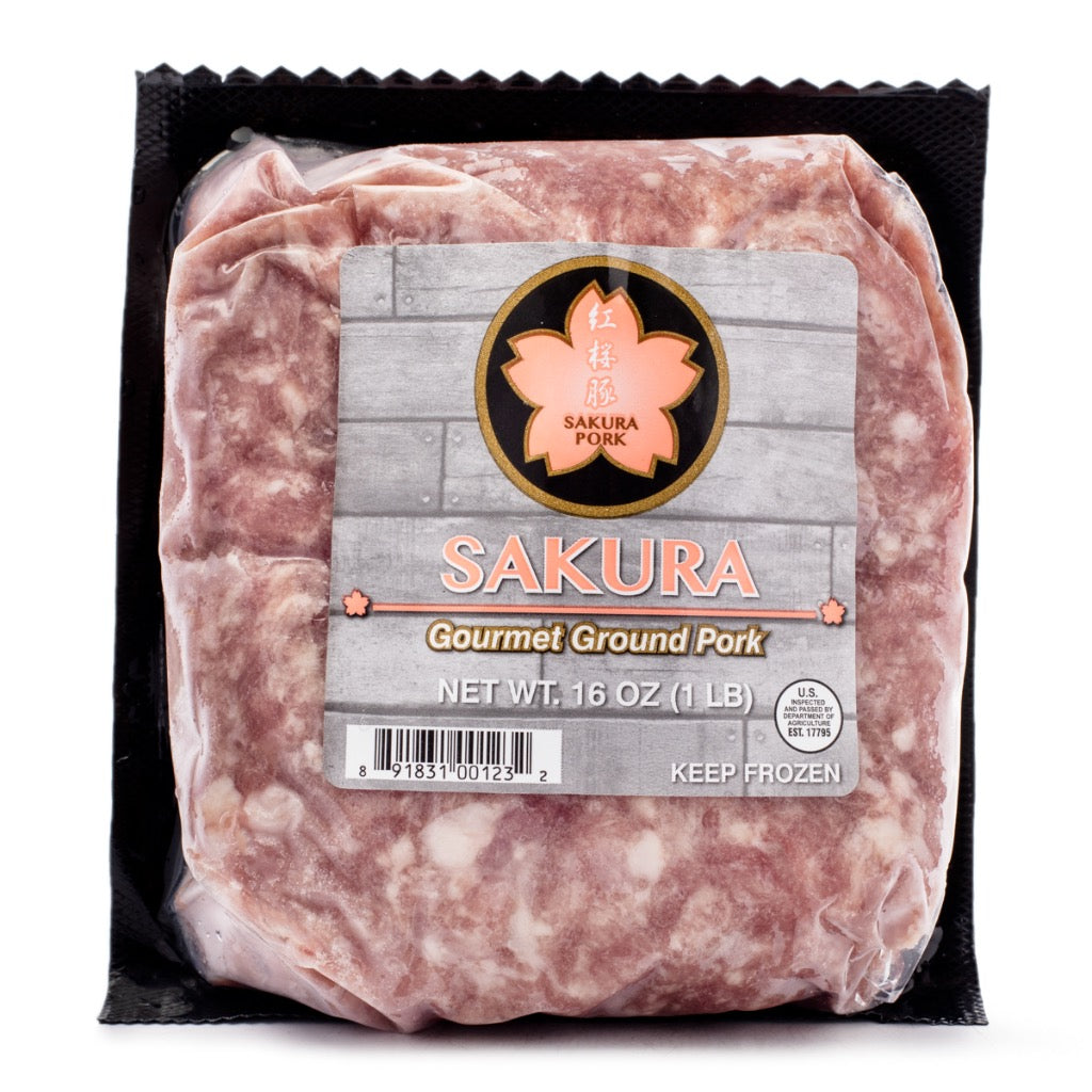 紅櫻豚 - 黑豚豬絞肉 1 磅  *全素飼料 *無添加激素  -  SAKURA Gourmet Ground Pork 1 lb #1809a
